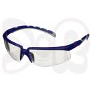 3M Solus 2000 Schutzbrille, verst. blau/graue Bügel, beschlag-/kratzfest, klar, Lesebereich +1,5 D.